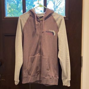 North face zip up hooded sweatshirt